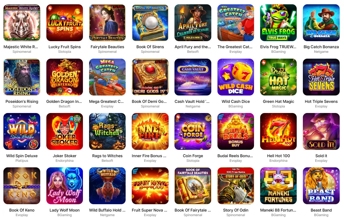 Hit N Spin Casino games